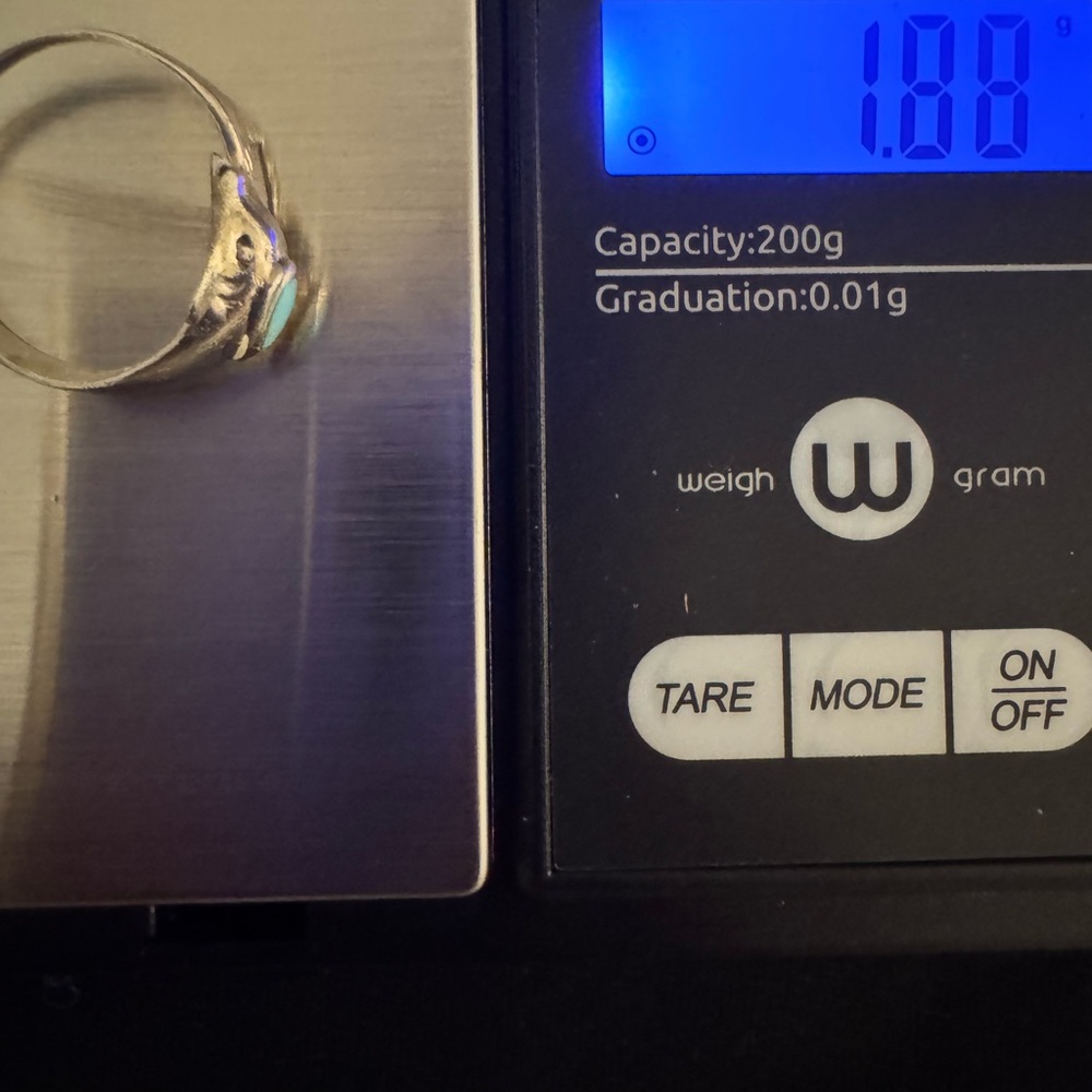 925 Silver Turquoise Dolphin Ring - image 3